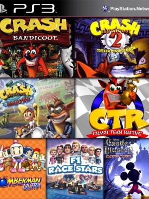 7 JUEGOS EN 1 CRASH COLLECTION MAS BOMBERMAN ULTRA MAS F1 RACE STARS MAS CASTLE OF ILLUSION STARRING MICKEY MOUSE PS3